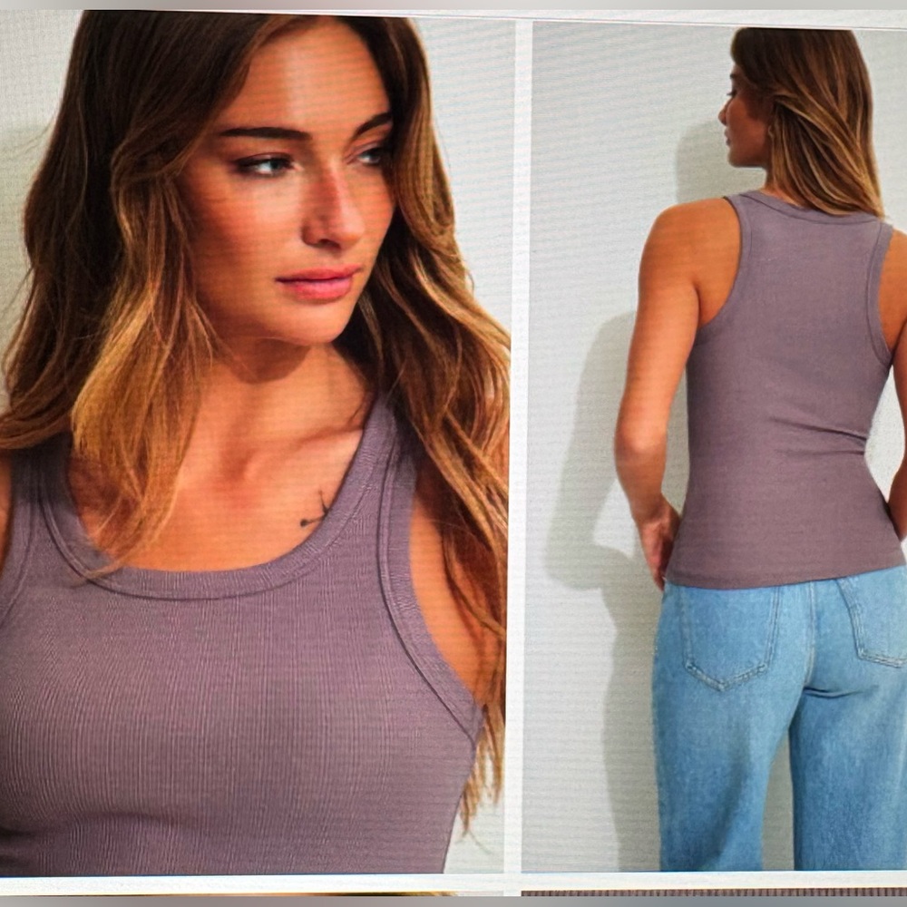 Dynamite Pink Ribbed Tank Top